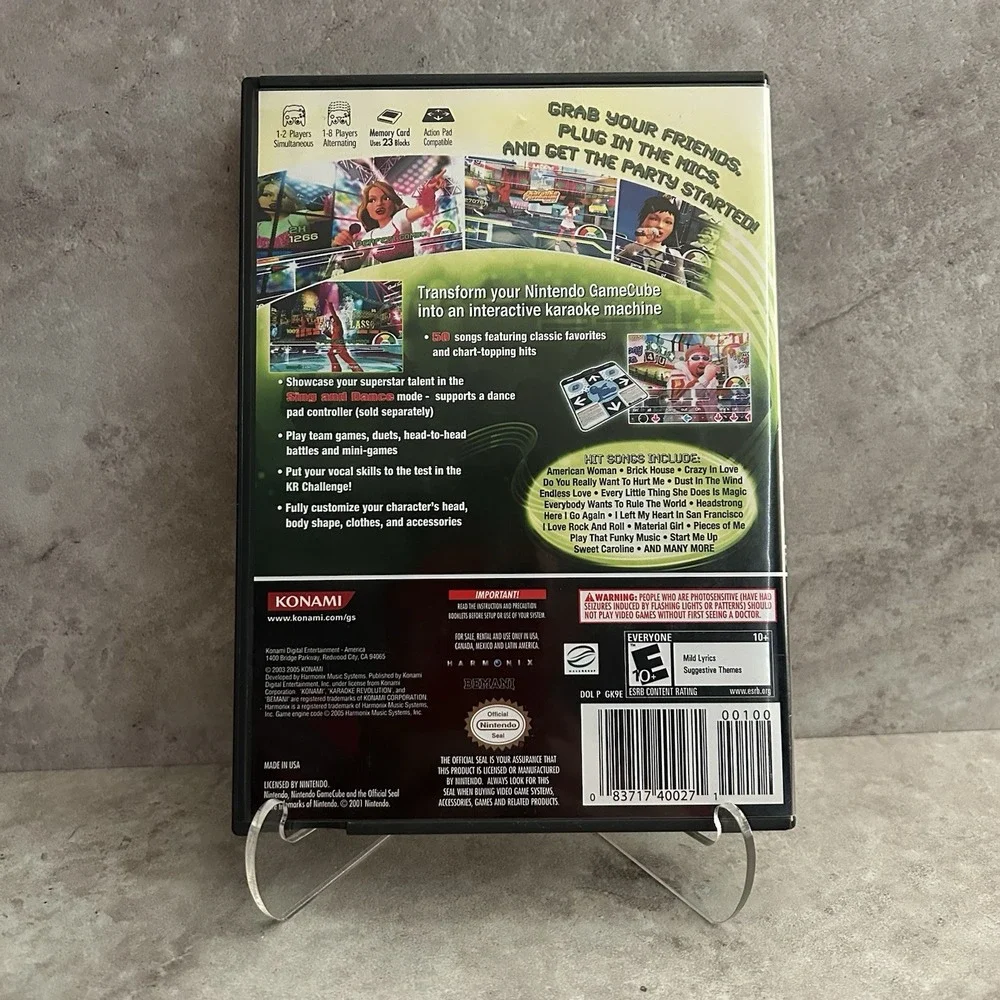 Karaoke Revolution Party (Nintendo Gamecube, 2005) Complete In Box Cib !! No Mic